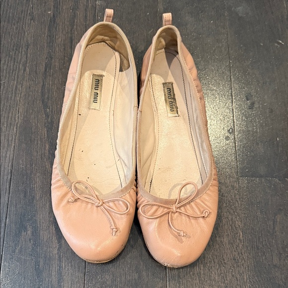 Miu Miu Shoes - Miu Miu Women's Peach Ballet Flats